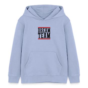 Dream Team - Kinder Organic Hoodie Mini Cruiser von Stanley/Stella - Sky - Vorne - AI Model Kid Male (0cm)