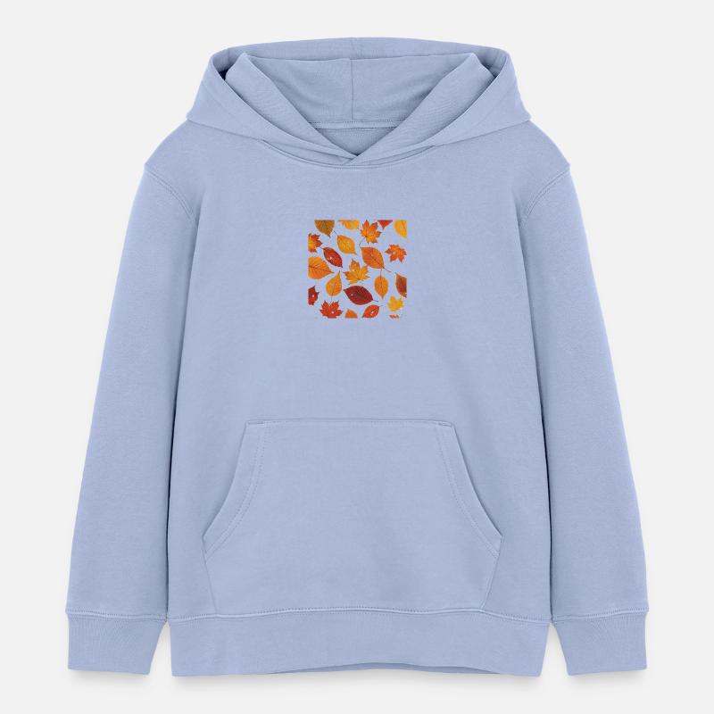 Motif de feuille d’automne - Sweat à capuche enfant bio Stanley/Stella - ciel