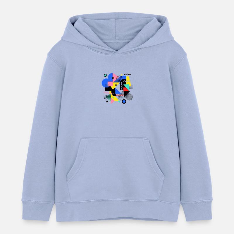Pop Art de l’explosion géométrique des couleurs - Sweat à capuche enfant bio Stanley/Stella - ciel