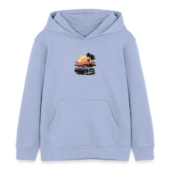 Classic Cars 1950 - Kinder Organic Hoodie Mini Cruiser von Stanley/Stella - Sky - Vorne - AI Model Kid Male (0cm)