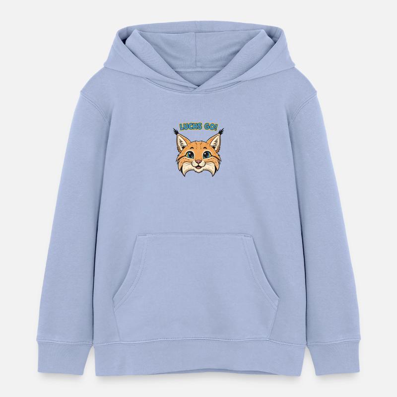 Lynx Go Visage de renard - Sweat à capuche enfant bio Stanley/Stella - ciel