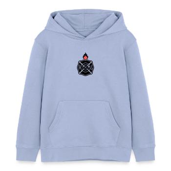 Feuerwehr Emblem | Florian-Kreuz mit Herz - Kinder Organic Hoodie Mini Cruiser von Stanley/Stella - Sky - Vorne - AI Model Kid Male (0cm)