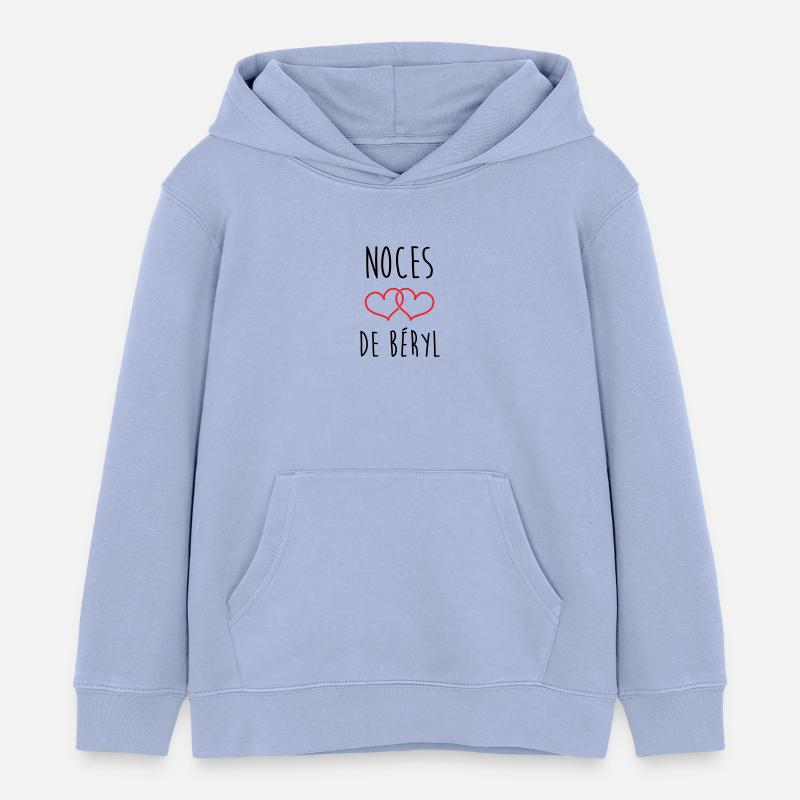 noces de béryl 23 ans d'amour - Sweat à capuche enfant bio Stanley/Stella - ciel