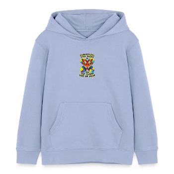 Tiger & Fear - Kids Organic Hoodie by Stanley/Stella - sky - Front - AI Model Kid Male (0cm)