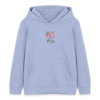 Fleur - Sweat à capuche enfant bio Stanley/Stella - ciel - Devant - AI Model Kid Male (0cm)