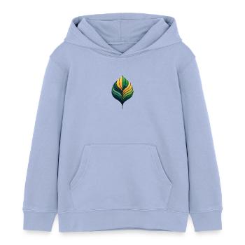 Blattförmige Farbspirale - Kinder Organic Hoodie Mini Cruiser von Stanley/Stella - Sky - Vorne - AI Model Kid Male (0cm)