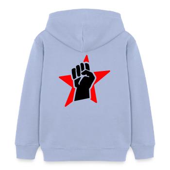 revolution fist (for black shirts) - Sweat à capuche enfant bio Stanley/Stella - ciel - Dos - AI Model Kid Male (0cm)
