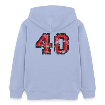 Nombre 40 - 40e Anniversaire Quarante - Sweat à capuche enfant bio Stanley/Stella - ciel - Dos - AI Model Kid Male (0cm)