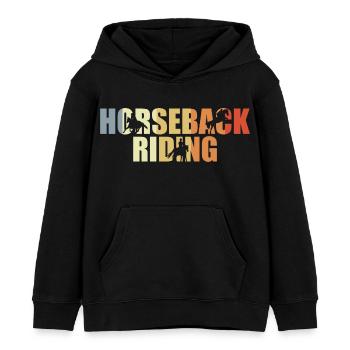 Vintage Reiten - Kinder Organic Hoodie Mini Cruiser von Stanley/Stella - Schwarz - Vorne - AI Model Kid Male (0cm)