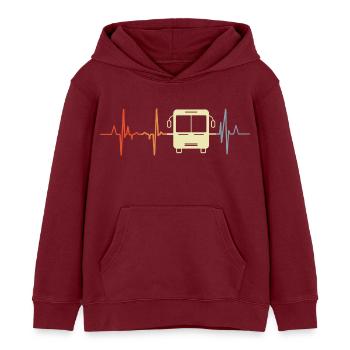 Fréquence cardiaque du bus - Sweat à capuche enfant bio Stanley/Stella - bordeaux - Devant - AI Model Kid Female (0cm)