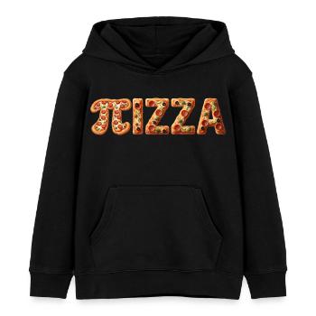 PIZZA Colorful Crust Letters - Kids Organic Hoodie by Stanley/Stella - black - Front - AI Model Kid Male (0cm)