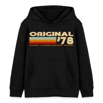 1978 - Kinder Organic Hoodie Mini Cruiser von Stanley/Stella - Schwarz - Vorne - AI Model Kid Male (0cm)