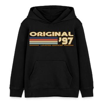 1997 - Kinder Organic Hoodie Mini Cruiser von Stanley/Stella - Schwarz - Vorne - AI Model Kid Male (0cm)