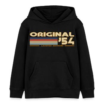 1954 - Kids Organic Hoodie by Stanley/Stella - black - Front - AI Model Kid Male (0cm)