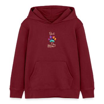 Best Dog Mom Funny Cool Dog Lover - Sweat à capuche enfant bio Stanley/Stella - bordeaux - Devant - AI Model Kid Female (0cm)