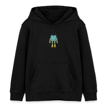 Garçon robotisé - Sweat à capuche enfant bio Stanley/Stella - noir - Devant - AI Model Kid Male (0cm)