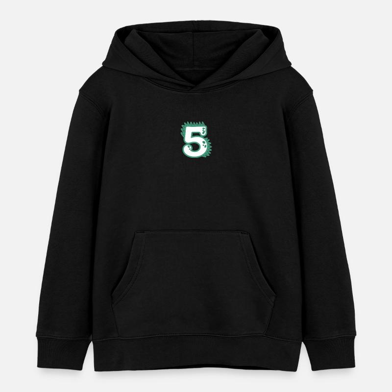 Numéro 5 - Sweat à capuche enfant bio Stanley/Stella - noir