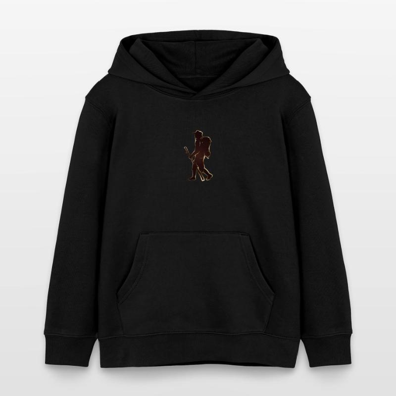 Pilger oder Wanderer mit Wanderstab & Rucksack Kinder Organic Hoodie Mini Cruiser von Stanley/Stella