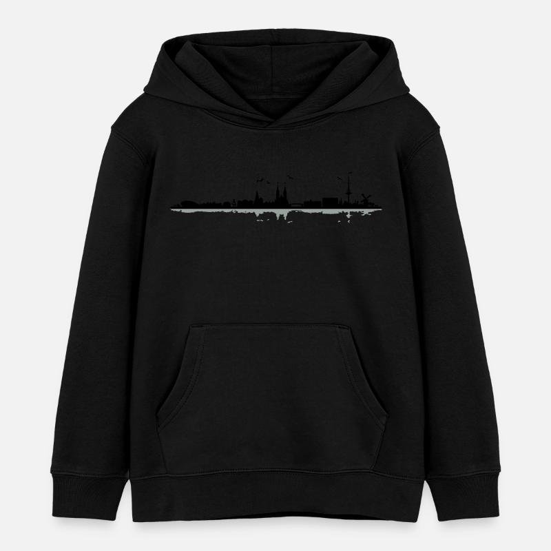 Brême Skyline - Sweat à capuche enfant bio Stanley/Stella - noir