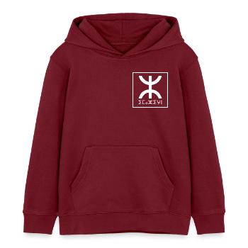 Amazigh Weiße Kraft - Kinder Organic Hoodie Mini Cruiser von Stanley/Stella - Burgunderrot - Vorne - AI Model Kid Female (0cm)