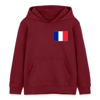 Frankreich Flagge - Kinder Organic Hoodie Mini Cruiser von Stanley/Stella - Burgunderrot - Vorne - AI Model Kid Female (0cm)