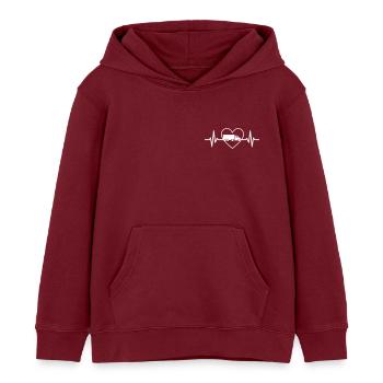 Herz- und Elektrokardiogramm-LKW-Design - Kinder Organic Hoodie Mini Cruiser von Stanley/Stella - Burgunderrot - Vorne - AI Model Kid Female (0cm)