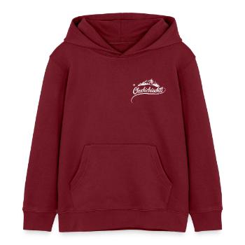 Chuchichäschtli - Schweizer Kultbegriff - Kinder Organic Hoodie Mini Cruiser von Stanley/Stella - Burgunderrot - Vorne - AI Model Kid Female (0cm)