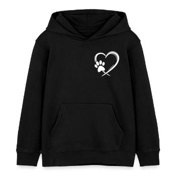 Herz Pfote - Kinder Organic Hoodie Mini Cruiser von Stanley/Stella - Schwarz - Vorne - AI Model Kid Male (0cm)