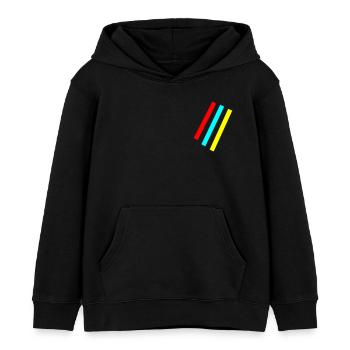 Bandes - Vector - Sweat à capuche enfant bio Stanley/Stella - noir - Devant - AI Model Kid Male (0cm)