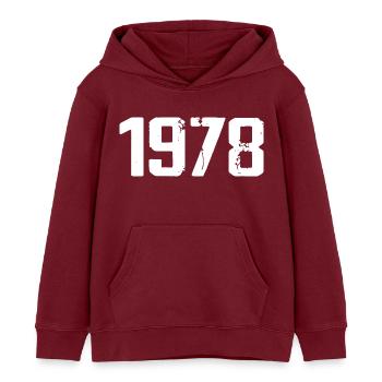 1978 - Awesome since 1978 - Kids Organic Hoodie by Stanley/Stella - burgundy - Front - AI Model Kid Female (0cm)