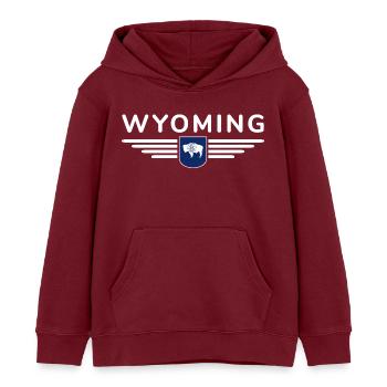 Wyoming Fan Shirt – Wild & Frei - Kinder Organic Hoodie Mini Cruiser von Stanley/Stella - Burgunderrot - Vorne - AI Model Kid Female (0cm)
