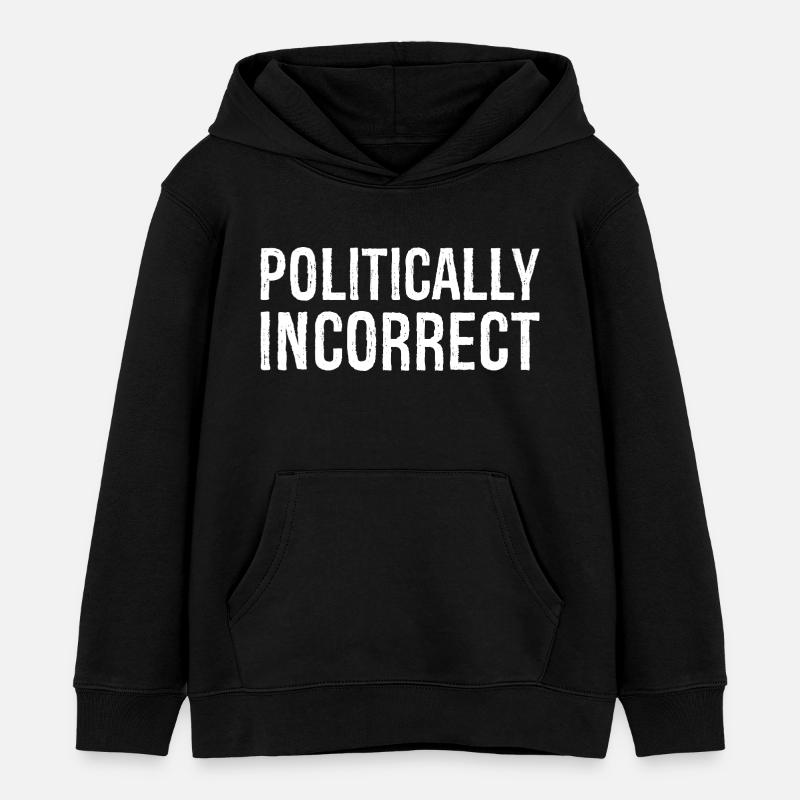 politically Incorrect - Kids Organic Hoodie by Stanley/Stella - black