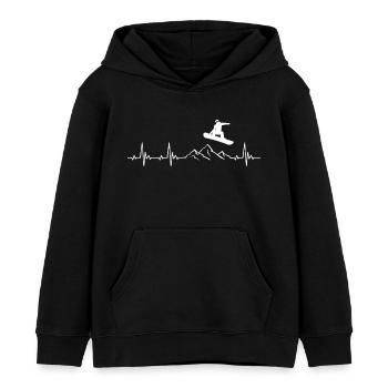 Snowboard Heartbeat Frequenz für Snowboarder - Kinder Organic Hoodie Mini Cruiser von Stanley/Stella - Schwarz - Vorne - AI Model Kid Male (0cm)