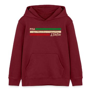 Italia - Pise - Italien - Italy - Sweat à capuche enfant bio Stanley/Stella - bordeaux - Devant - AI Model Kid Female (0cm)