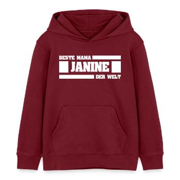 Mother Janine - Kids Organic Hoodie by Stanley/Stella - burgundy - Front - AI Model Kid Female (0cm)