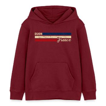 France - Dijon - Frankreich - Flagge - Streifen - Kinder Organic Hoodie Mini Cruiser von Stanley/Stella - Burgunderrot - Vorne - AI Model Kid Female (0cm)