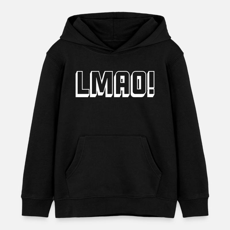 swear_LMAO_white_ - Sweat à capuche enfant bio Stanley/Stella - noir