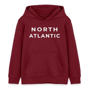 NORTH ATLANTIC | Wild Authenticity - Kids Organic Hoodie by Stanley/Stella - burgundy - Front - AI Model Kid Female (0cm)