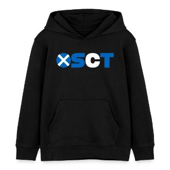 Écosse - Sweat à capuche enfant bio Stanley/Stella - noir - Devant - AI Model Kid Male (0cm)