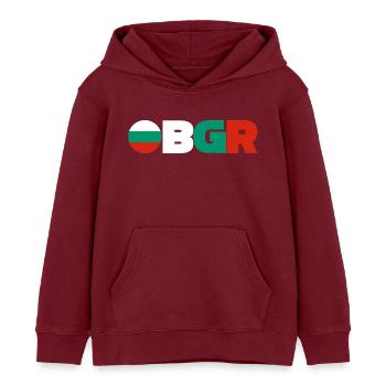 Bulgarie - Sweat à capuche enfant bio Stanley/Stella - bordeaux - Devant - AI Model Kid Female (0cm)