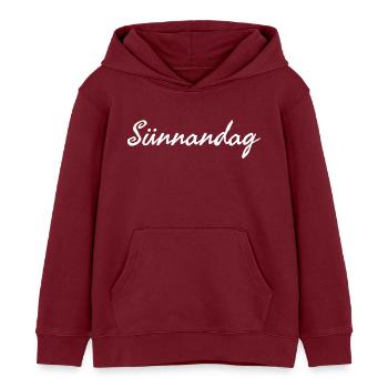 Samstag plattdeutscher Wochentag Sünnadag - Kinder Organic Hoodie Mini Cruiser von Stanley/Stella - Burgunderrot - Vorne - AI Model Kid Female (0cm)