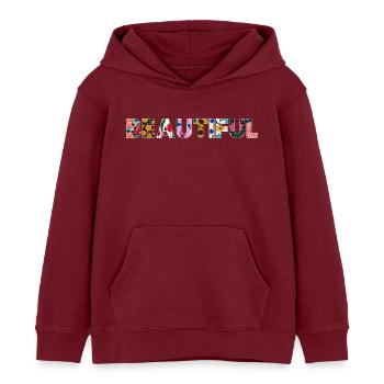 Wunderschön blühend - Kinder Organic Hoodie Mini Cruiser von Stanley/Stella - Burgunderrot - Vorne - AI Model Kid Female (0cm)