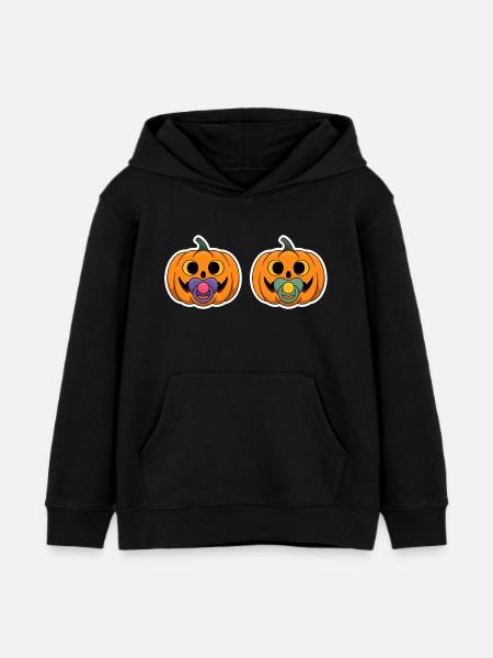Pumpkin pacifier grimaces - Kids Organic Hoodie by Stanley/Stella - black