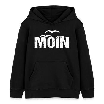 Moin Möwen Vintage Moin - Kinder Organic Hoodie Mini Cruiser von Stanley/Stella - Schwarz - Vorne - AI Model Kid Male (0cm)