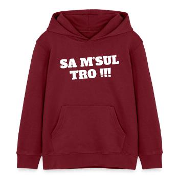 Youth, Texting, News - Kids Organic Hoodie by Stanley/Stella - burgundy - Front - AI Model Kid Female (0cm)