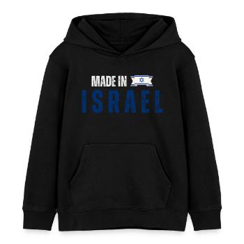 Fabriqué en Israël, fierté israélienne - Sweat à capuche enfant bio Stanley/Stella - noir - Devant - AI Model Kid Male (0cm)