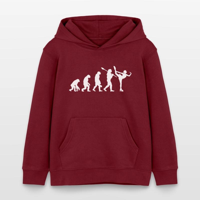 Entwicklung des Mannes, Eiskunstlauf-Mädchen, Eislauf-Mädchen Kinder Organic Hoodie Mini Cruiser von Stanley/Stella