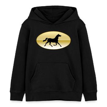 Pferd - Kinder Organic Hoodie Mini Cruiser von Stanley/Stella - Schwarz - Vorne - AI Model Kid Male (0cm)