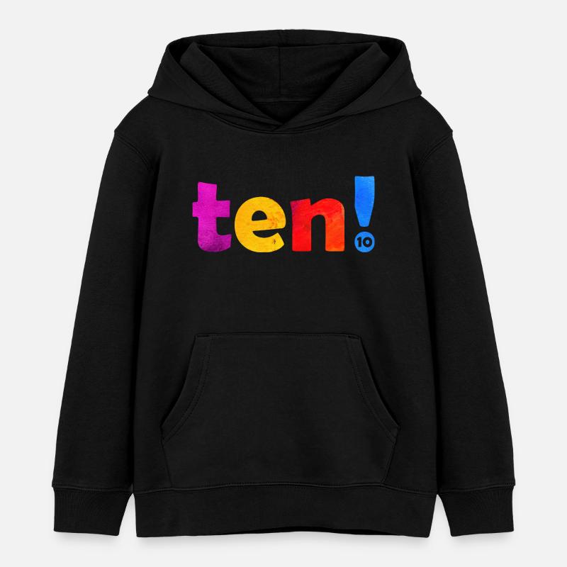 DIX 10 ANS 10E ANNIVERSAIRE - Sweat à capuche enfant bio Stanley/Stella - noir