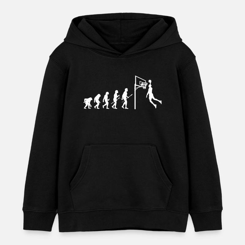 Basket-ball Layup Joueur de sport Basketteur - Sweat à capuche enfant bio Stanley/Stella - noir